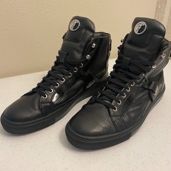 Versace Collection Black patent leather harness high top - Picture 2 of 5